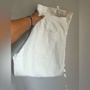 Madewell White Curvy Wide Denim Pants